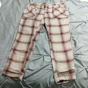 High waisted plaid trousers +